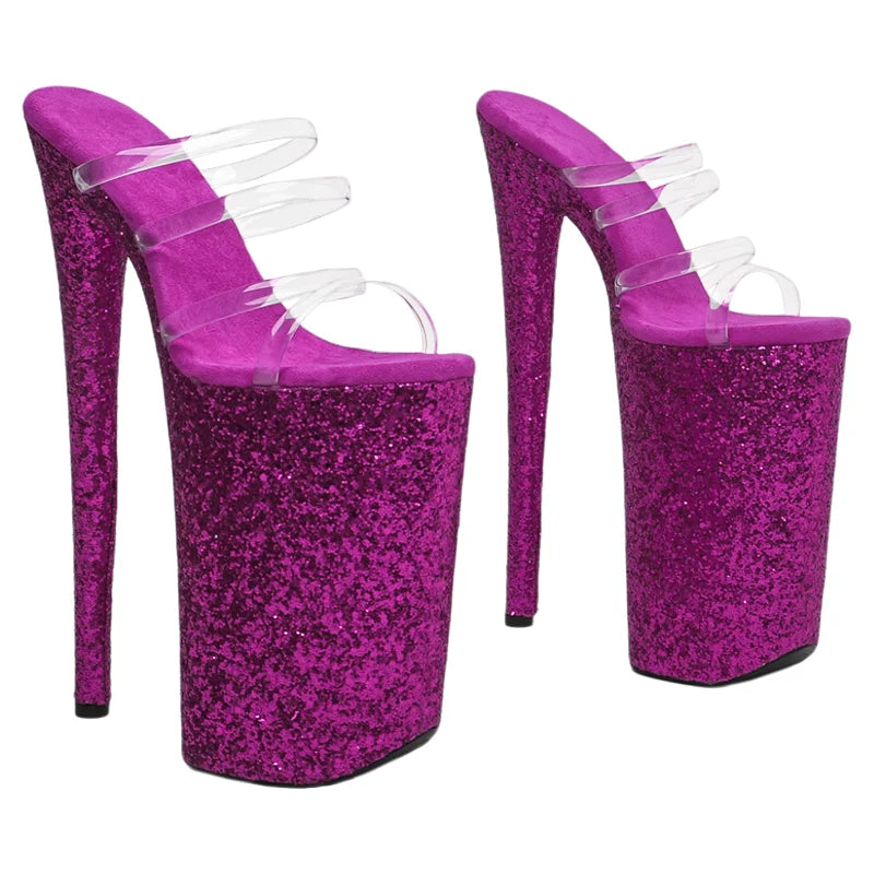 10-Inch Transparent Platform Sandals - Exotic Dance Heels