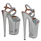 9-Inch Holographic Platform Sandals - Exotic Dance Heels