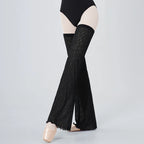 Ribbed Ballet Leg Warmers | Black & White | S-L