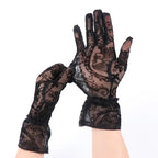 Black Lace Gloves | Rose & Cross