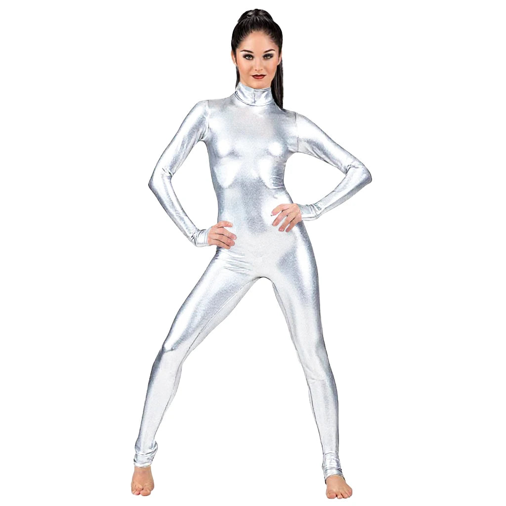 Metallic Catsuit | Long-Sleeve Performance Unitard