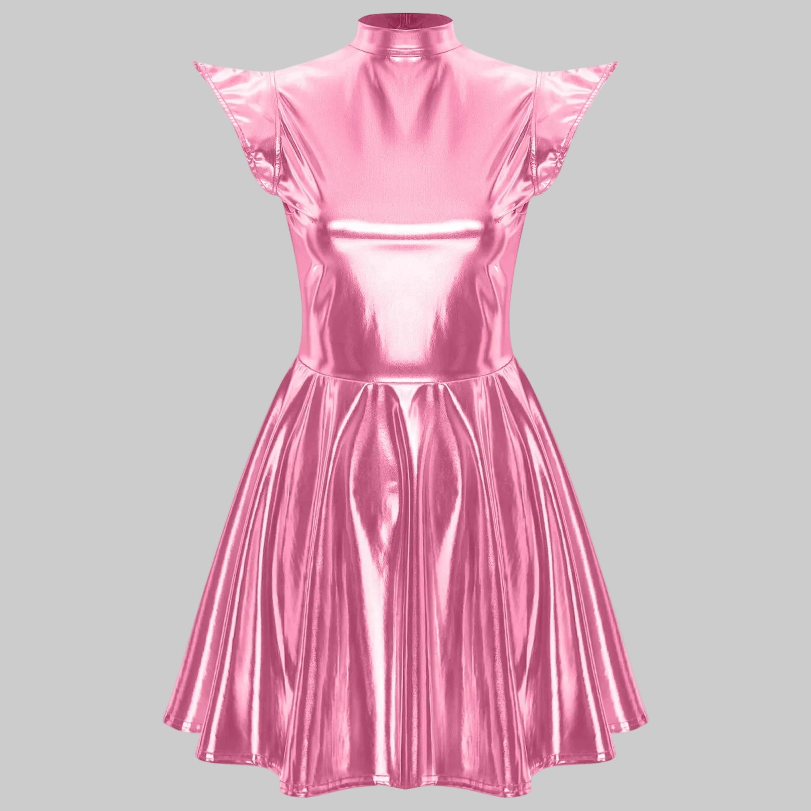 Holographic A-Line Performance Dress - Futuristic Stage Costume