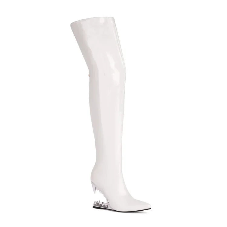Tiger Heel Over-the-Knee Boots | 10.5cm Stage Heel