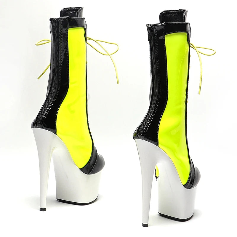 7-Inch Patent Ankle Boots - Lace-Up Dance Boots