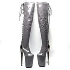 23CM Platform Thigh-High Pole Dance Boots - Patent Finish High Heel Boots