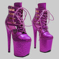 Holographic 8-Inch Platform Pole Dance Ankle Boots
