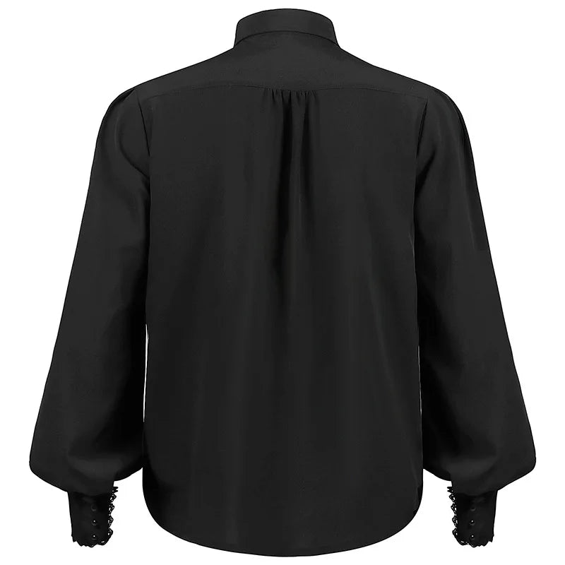 Gothic Vampire Shirt | Long Sleeve | Neck Tie | S-3XL