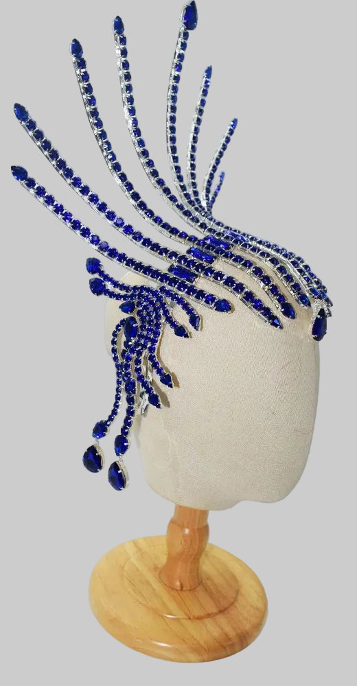 Oversized Rhinestone Headpiece Necklace - Statement Jewelry for Stage & Performance