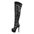 Platform OTK Stiletto Boots | Chain Detail | Black, White & Rose