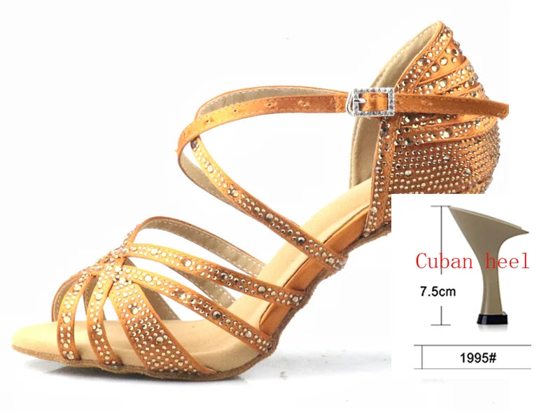 Dazzling Rhinestone Latin Dance Shoes