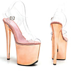 20CM Clear Platform Pole Dance Heels - 8 Inch High Heel Lucite Performance Sandals
