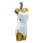 Rhinestone Tassel Latin Dance Dress – Women's Ballroom & Stage Costume