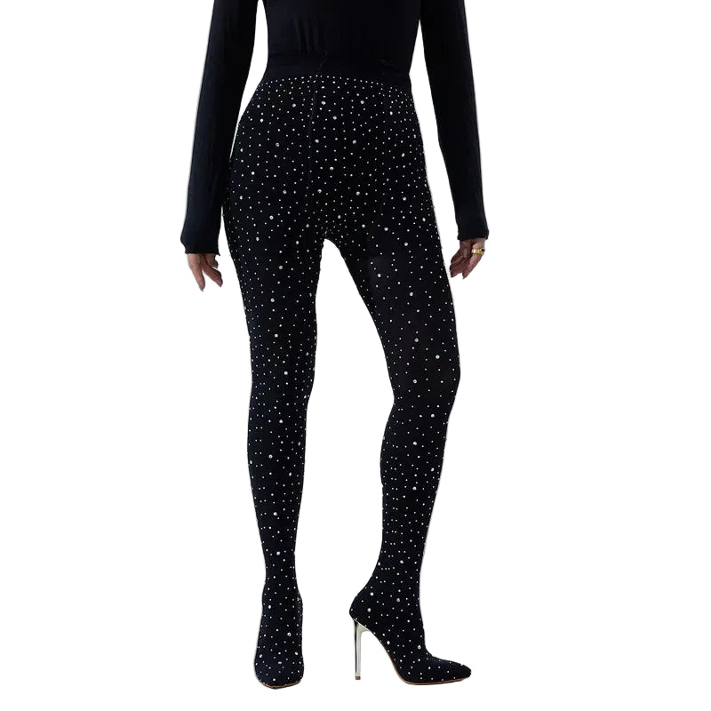 Rhinestone Legging Boots | Over-the-Knee Stiletto | Stretch