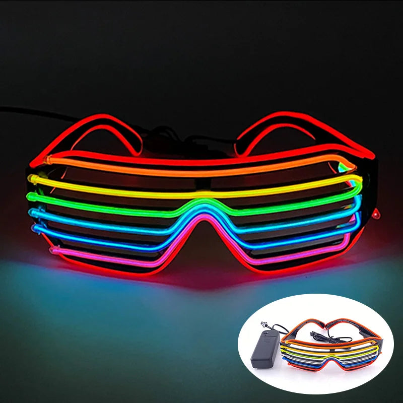 EL Wire Glow Glasses | LED Neon Goggles | 22 Colors