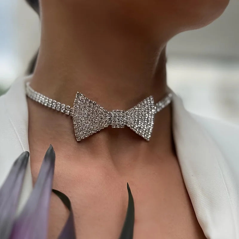 Rhinestone Choker | Bow Tie