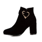 Flock Ankle Boots | Square Heel | Lace-Up | EU 33–52