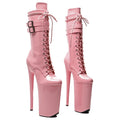 10-Inch Platform Ankle Boots - Patent Leather Stage Performance Heels