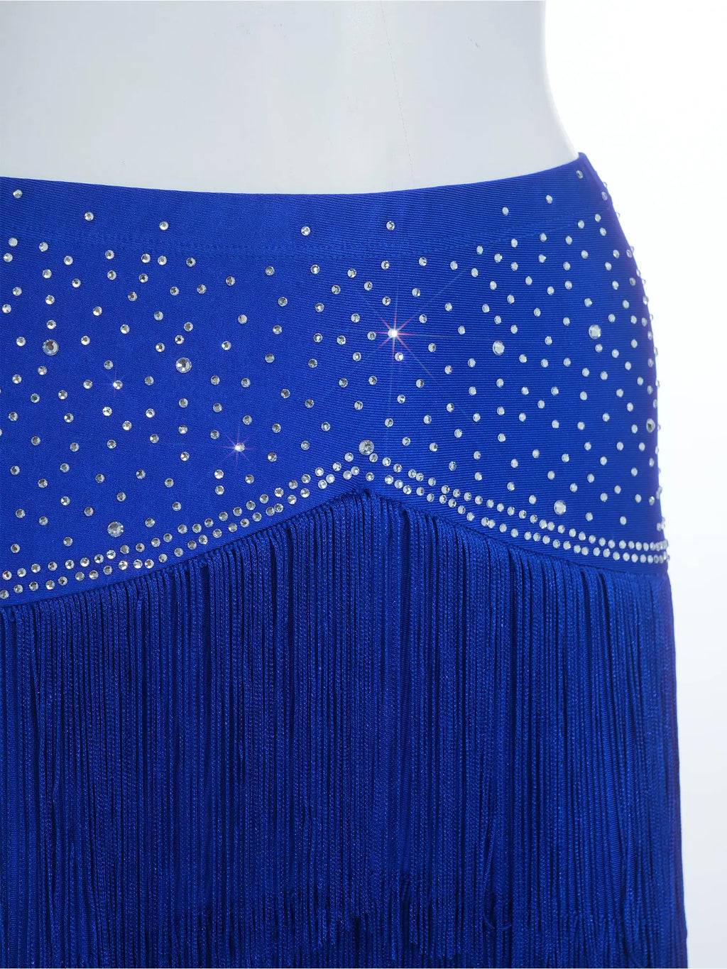 Fringe Tassel Latin Dance Pants | Rhinestone Waist | Straight Leg
