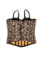 Leopard Print Rhinestone Bustier | Stage Corset Top