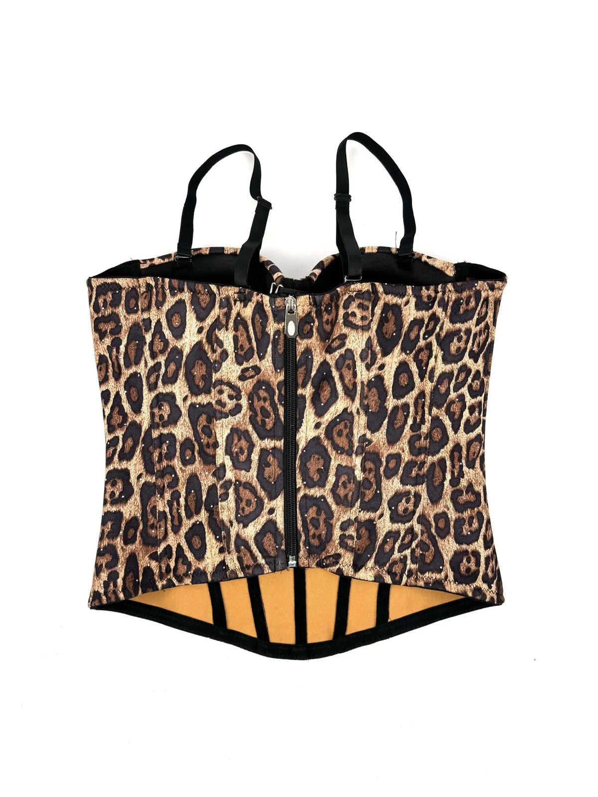 Leopard Print Rhinestone Bustier | Stage Corset Top