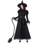Gothic Witch Costume Set | Lace Dress, Hat & Belt | Halloween
