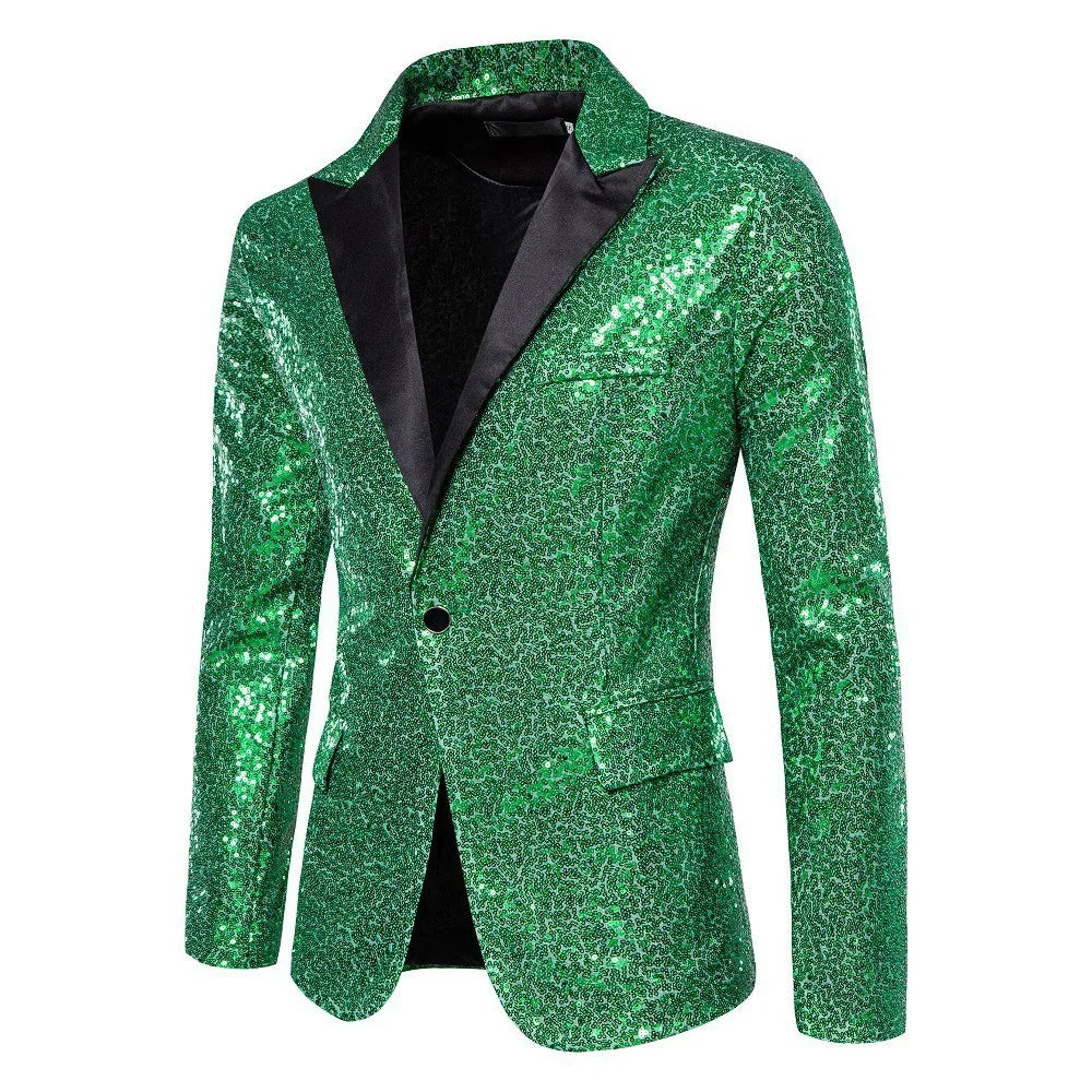 Men's Sequin Blazer | Shawl Collar | Stage & Performance | 14 Colors