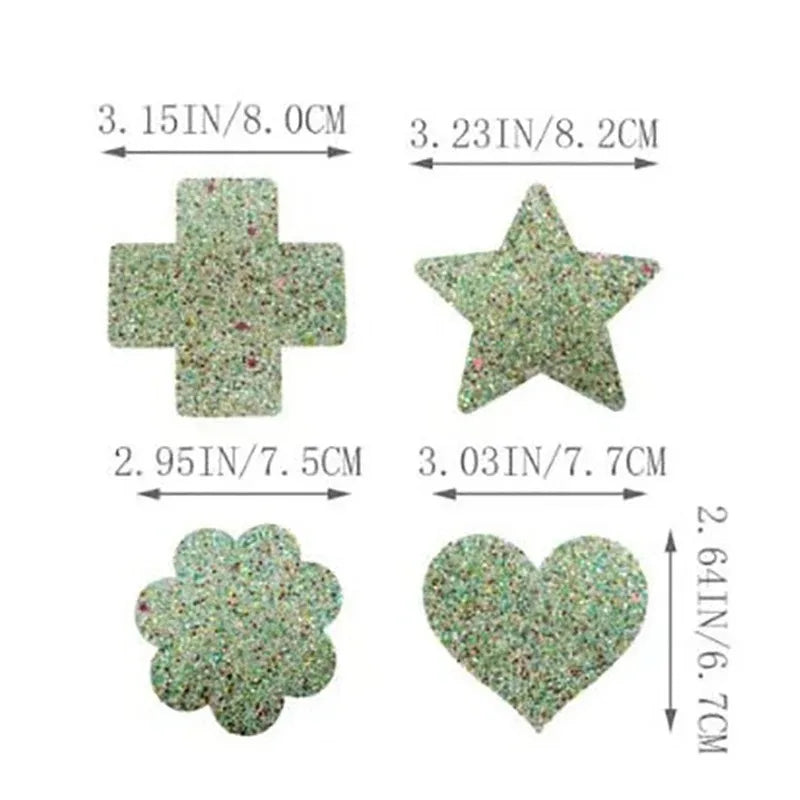 Glow-in-the-Dark Glitter Nipple Pasties | Multi-Shape