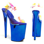 Holographic Clear Platform Sandals - 23cm Pole Dance Heels