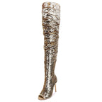 Sequin Over-the-Knee Boots | 11cm Heel