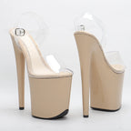 8-Inch Platform Heels with Peep Toe - Slip-On Sandals