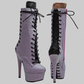 15CM Glitter Platform Ankle Boots - 6 Inch High Heel Pole Dance Booties