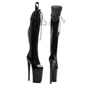 26CM Patent Platform Pole Dance Thigh-High Boots - 10 Inch High Heel Performance Boots