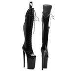 26CM Patent Platform Pole Dance Thigh-High Boots - 10 Inch High Heel Performance Boots