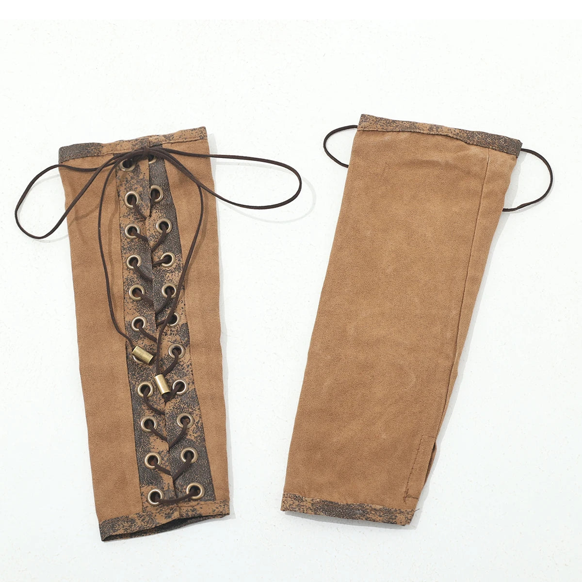 Steampunk Arm Warmers | Lace-Up Fingerless | Elbow Length