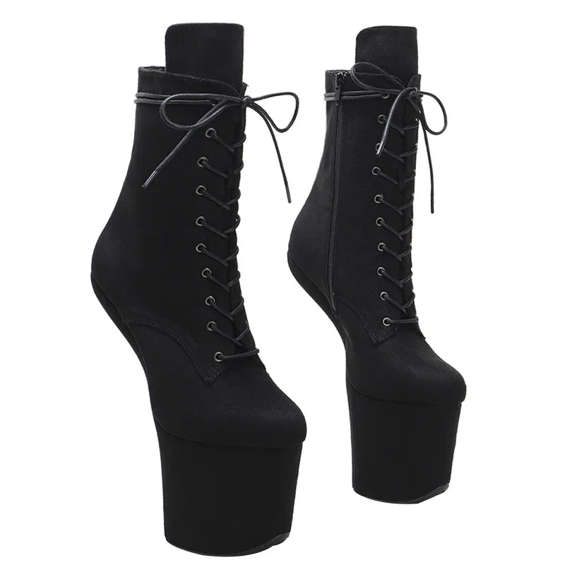 Suede Heelless Platform Ankle Boot – Exotic Stage & Pole Dance