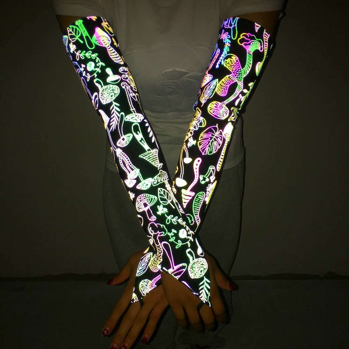 Holographic Reflective Arm Sleeves | Festival & Rave Accessory | 5 Prints
