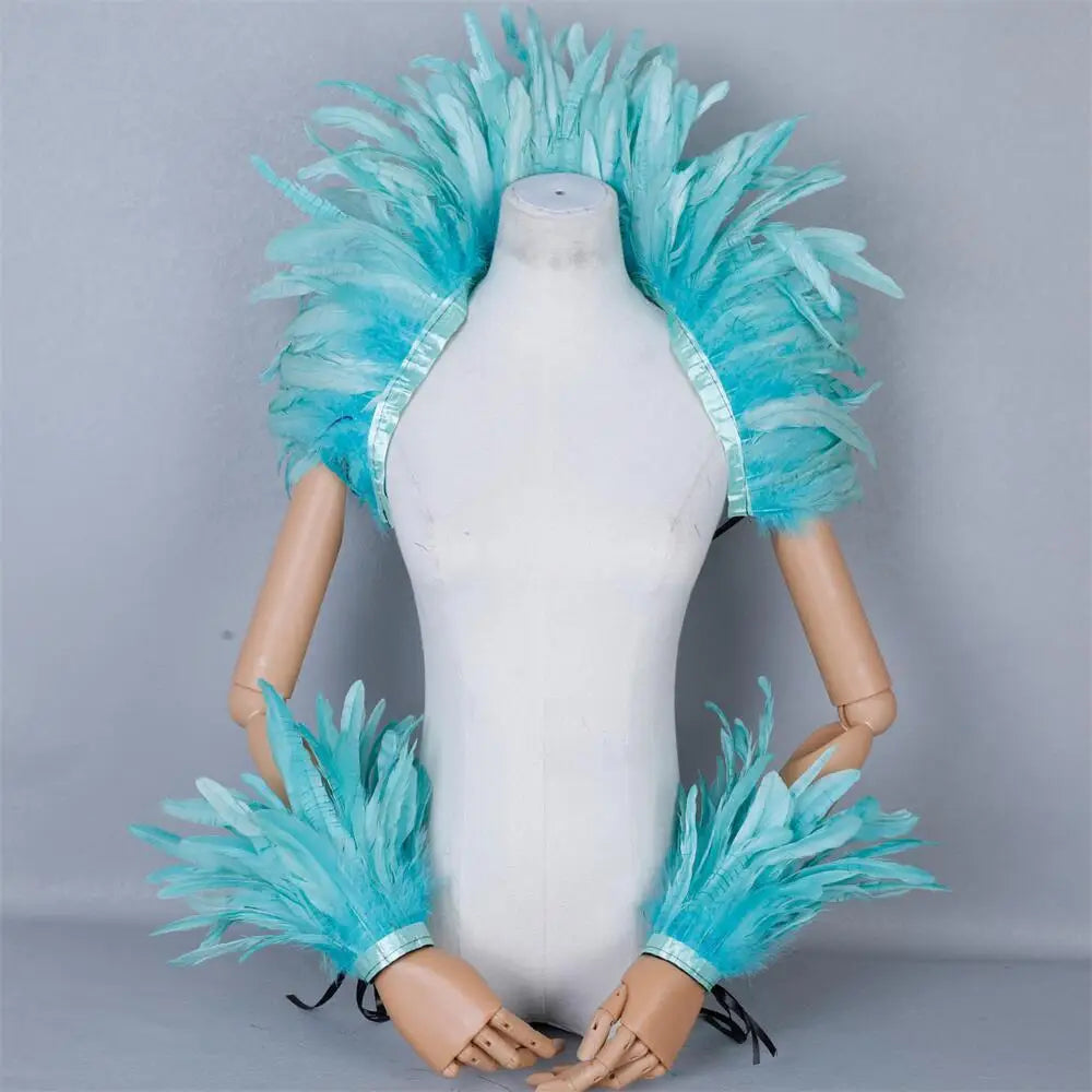 Feather Shoulder Wrap & Epaulettes | Showgirl, Drag & Festival | 28 Colours
