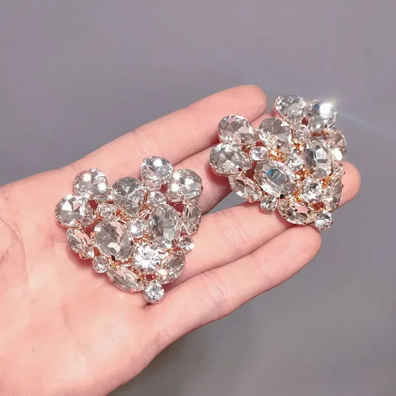 Rhinestone Heart Clip-On Earrings