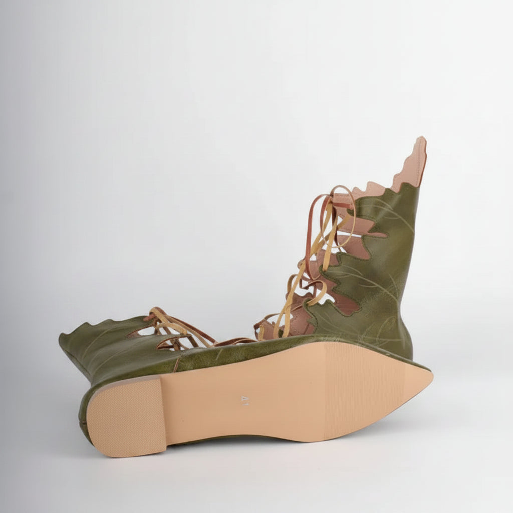 Pointed Elf Witch Shoes | Lace-Up | Medieval Cosplay