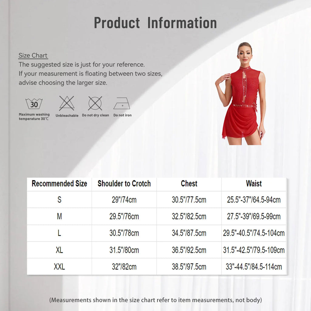 Lyrical Dance Dress | Rhinestone Asymmetric Skirt