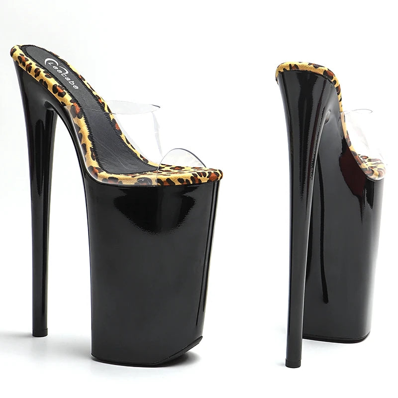 26CM Clear Platform Pole Dance Heels - Transparent High Heel Exotic Dancer Sandals