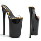 26CM Clear Platform Pole Dance Heels - Transparent High Heel Exotic Dancer Sandals
