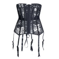 Floral Lace Overbust Corset | Garter Straps | Plus Size