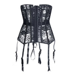 Floral Lace Overbust Corset | Garter Straps | Plus Size
