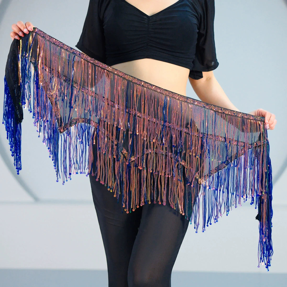 Fringe Shimmy Hip Scarf | Sequin Tassel Belt | Belly Dance