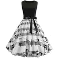 Music Note Print Midi Dress | Sleeveless | High Waist