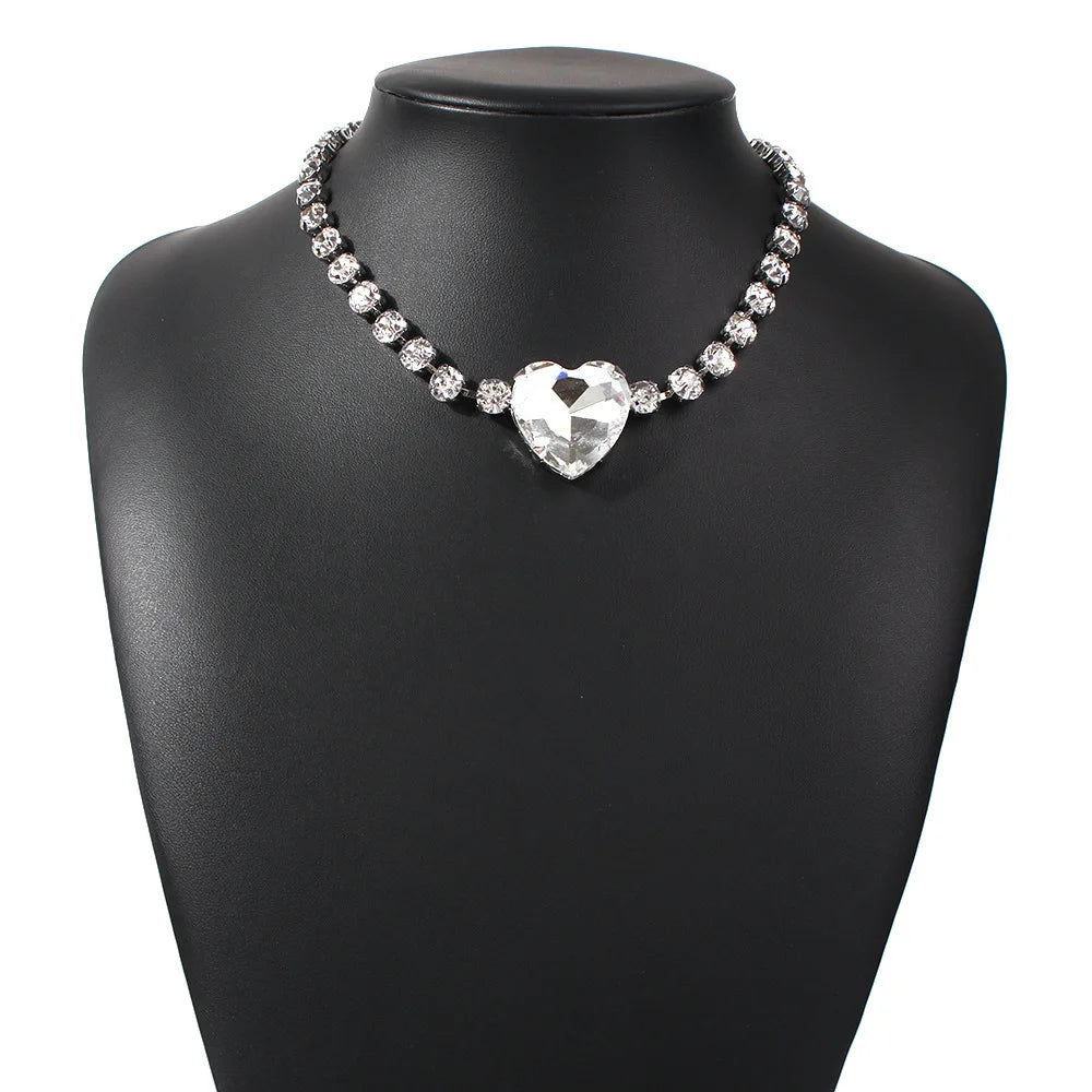 Rhinestone Choker | Crystal Heart