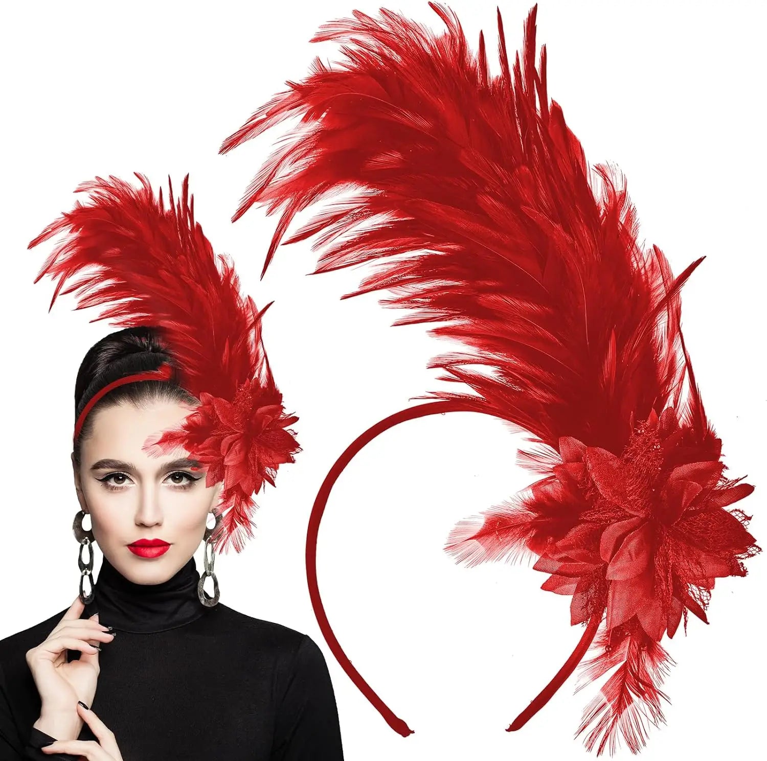 Feather Fascinator Headband | Tall Plume | 8 Colors