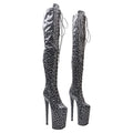 9-Inch Leopard Print Thigh-High Platform Boots - High Heel Performance Boots