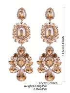 Rhinestone Water Drop Earrings | Clip or Pin
